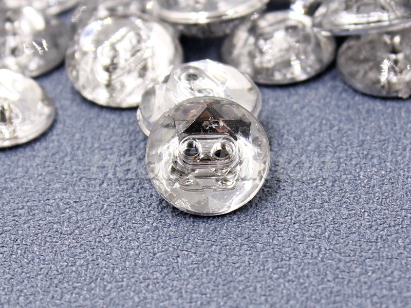 Transparent acrylic buttons resembling crystal diamonds - Clothing buttons  manufacturer China
