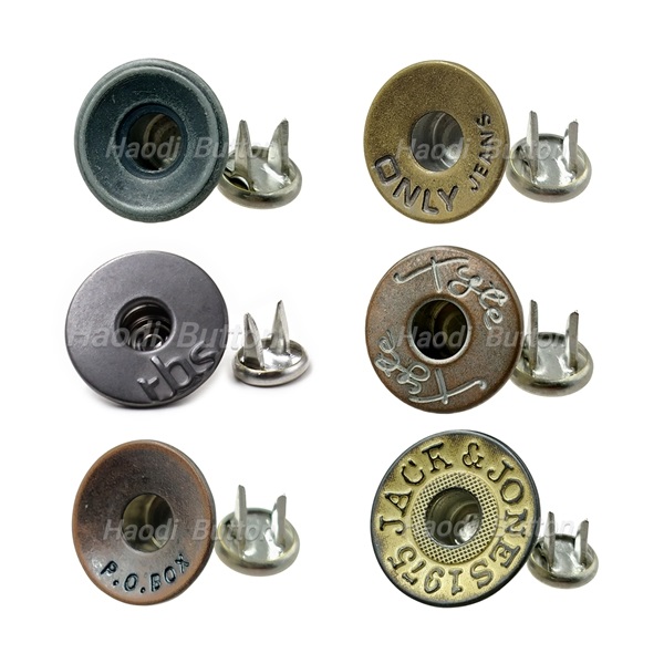 Double-prong jeans button