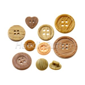 Imitation wood button