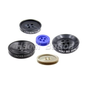 Laser engraving on the side of the button