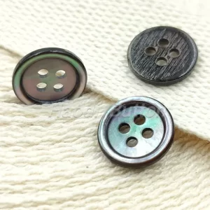 Black Butterfly Mother of Pearl Button