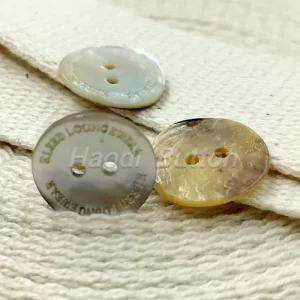 Akoya Shell Button with Custom Logo