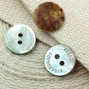 Laser Engraved Logo Akoya Mother of Pearl Button