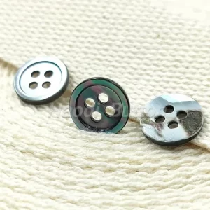 Black Butterfly Shell Button