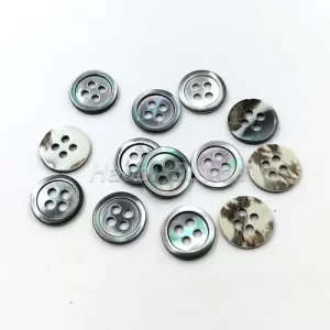Black Butterfly Shell Button