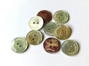Laser Engraved Logo Akoya Mother of Pearl Button
