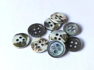 Black Butterfly Shell Button